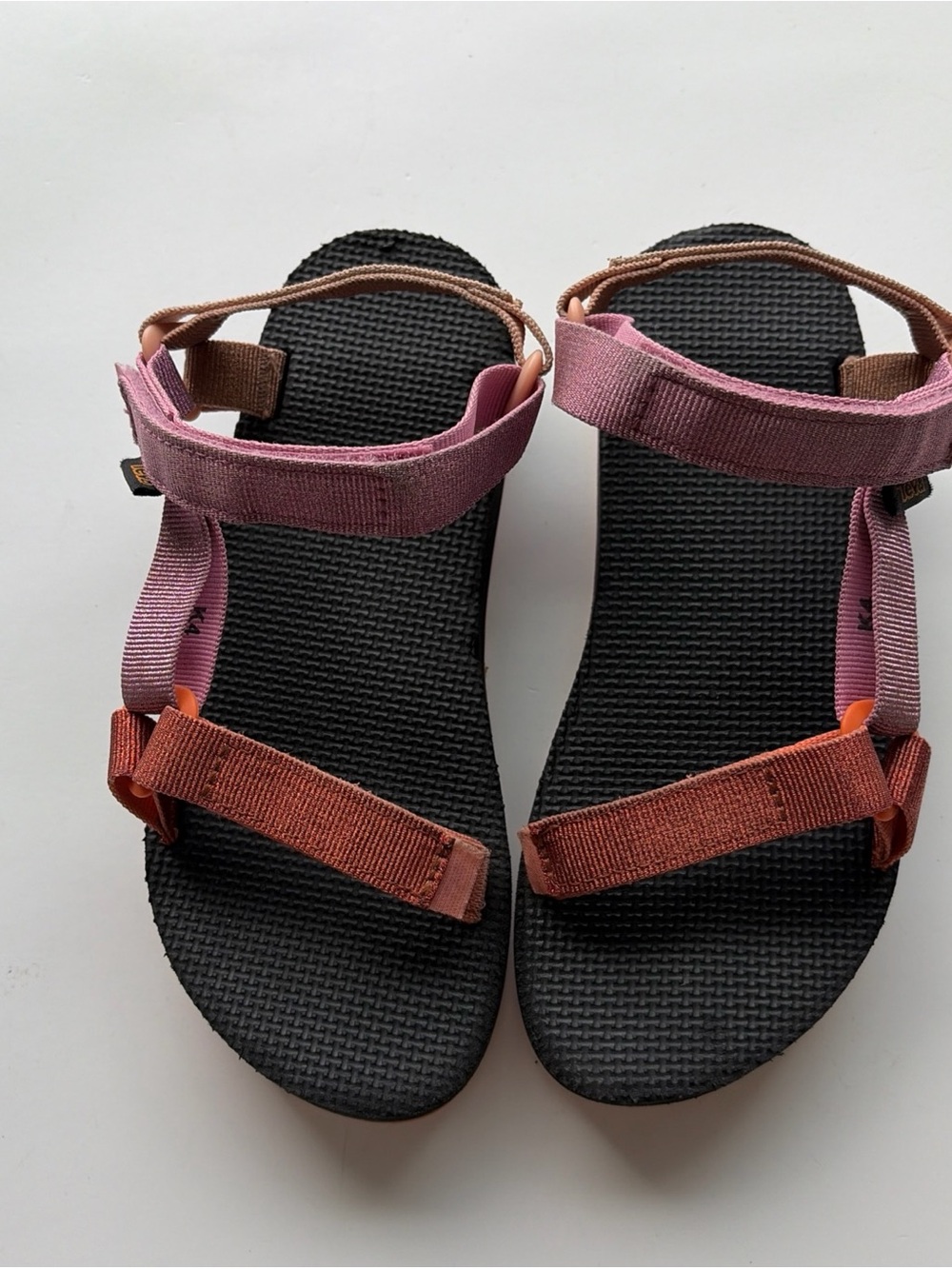 Teva Pink, Orange And Brown Strappy Sandals US Size 4